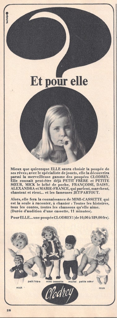 coupure presse poupées Clodrey