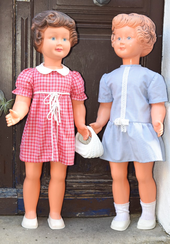 grandes poupées vintage cheveux moulés